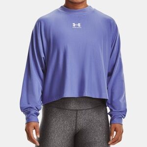 Under Armour Woman’s Rival Terry Oversized Crew Size XS in color Baja Blue